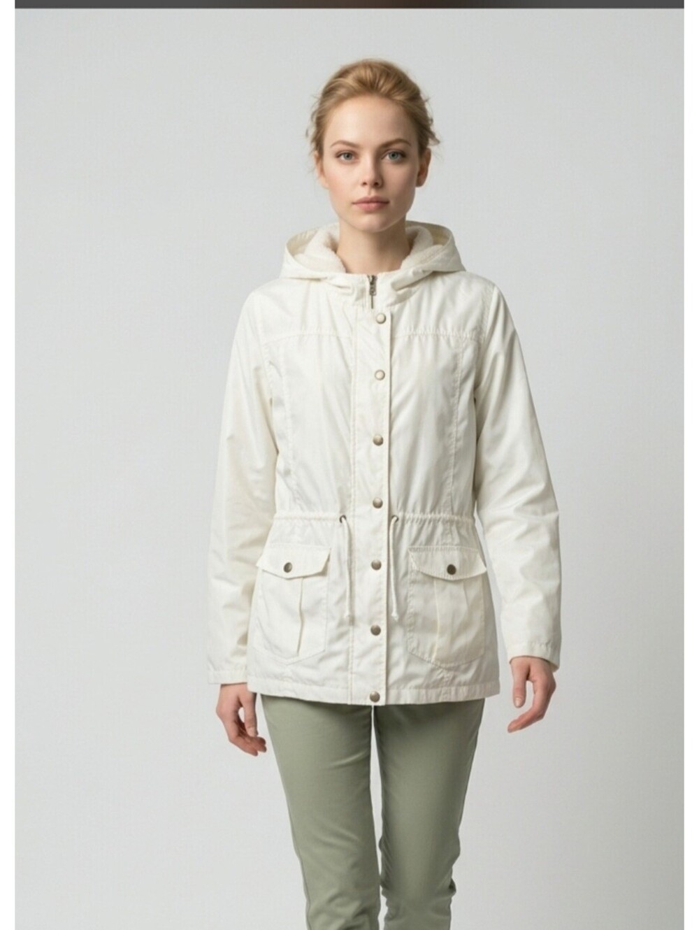 Copper Key Women's White Hooded Anorak Jacket XL